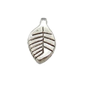 Tibetan Style Zinc Leaf Pendant Antique Silver, approx 6-11mm