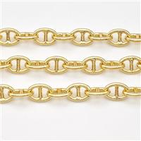 Copper Chain Gold Plated, approx 6-8mm