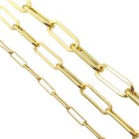 Copper Paperclip Chain Gold Plated, approx 5x15mm