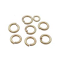 Copper Jump Ring Unfade Lt.Gold Plated, approx 10mm dia