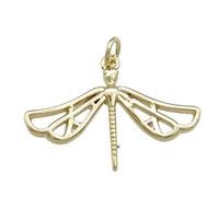Copper Dragonfly Pendant Gold Plated, approx 17-27mm