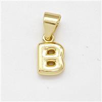 Copper Letter-B Pendant Gold Plated, approx 6-7mm