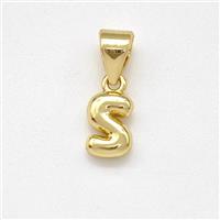 Copper Letter-S Pendant Gold Plated, approx 6-7mm
