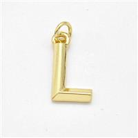 Copper Letter-L Pendant Gold Plated, approx 9-12.5mm