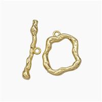 Copper Toggle Clasp Hammered Gold Plated, approx 15-16mm, 23mm