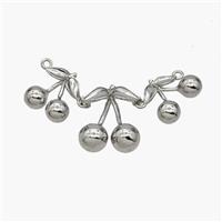 Copper Cherry Pendant Platinum Plated, approx 13mm, 13-20mm