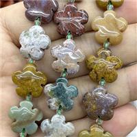 Ocean Agate flower beads, approx 15mm