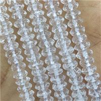 Clear Quartz Beads Faceted Rondelle, approx 4x6mm