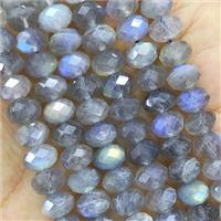 Labradorite Beads Faceted Rondelle AAA-Grade, approx 4x6mm