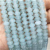 Jade Beads Lt.green Dye Smooth Rondelle, approx 8mm