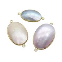 Sea Shell Oval Connector Gold Plated Mixed, approx 13-20mm