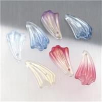 crystal glass petal beads, mixed color, approx 11-20mm