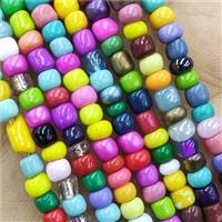 Mixed Color Lampwork Glass Rondelle Beads Tiny, approx 3mm