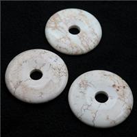 natural white Magnesite Turquoise donut pendant, approx 50mm dia