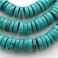 teal Sinkiang Turquoise heishi beads, approx 2x4mm