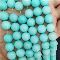 Green Jade Beads Dye Smooth Round, approx 8mm dia