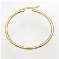 stainless steel Hoop Earrings, gold plated, approx 15mm dia