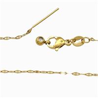 Stainless Steel Necklace Chain Gold Plated, approx 1.3-3mm, 42cm length