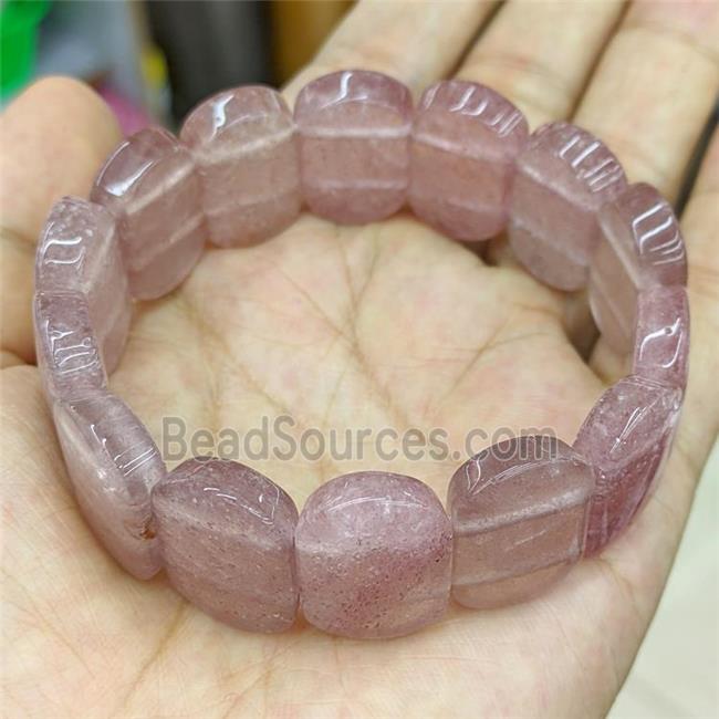 Natural Pink Strawberry Quartz Bracelet Stretchy