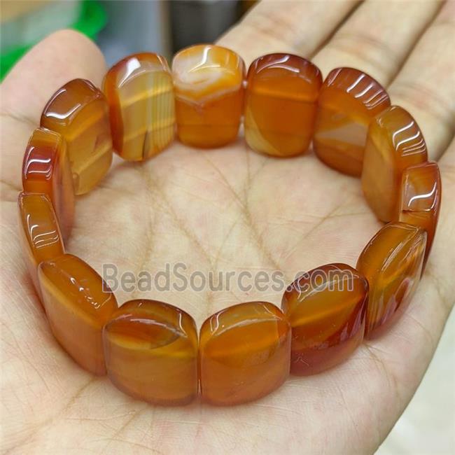 Natural Red Carnelian Agate Bracelet Stretchy