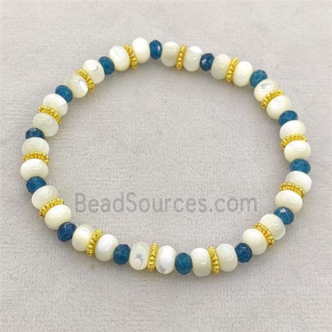 MOP Shell Bracelets Stretchy Rondelle