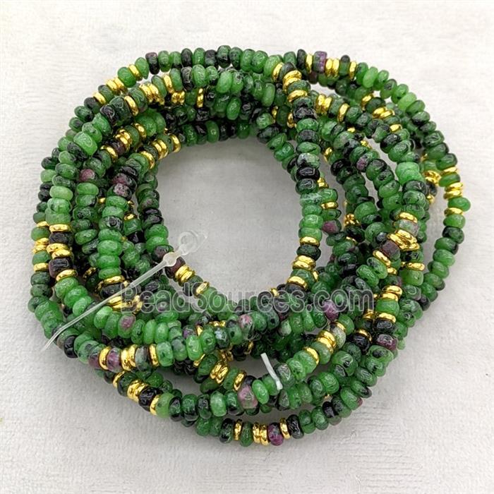Natural Green Zoisite Bracelets Stretchy Rondelle