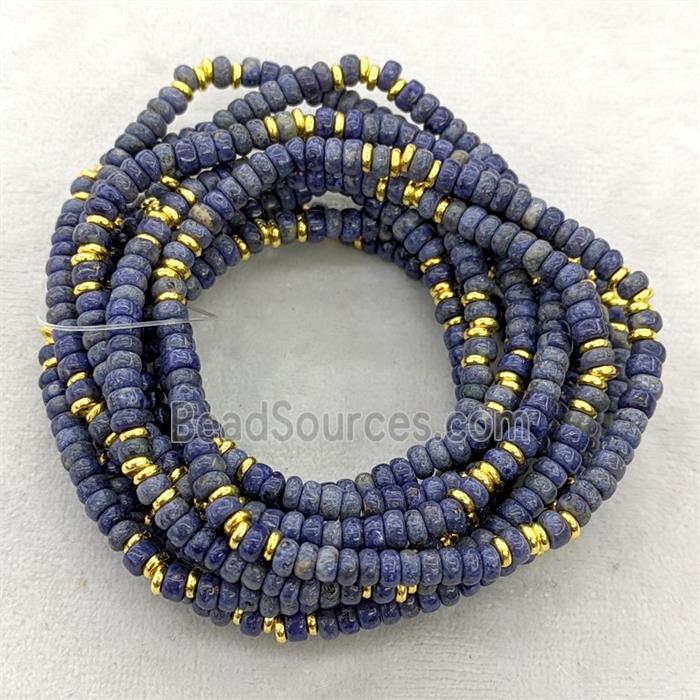 Natural Blue Lapis Bracelets Stretchy Rondelle
