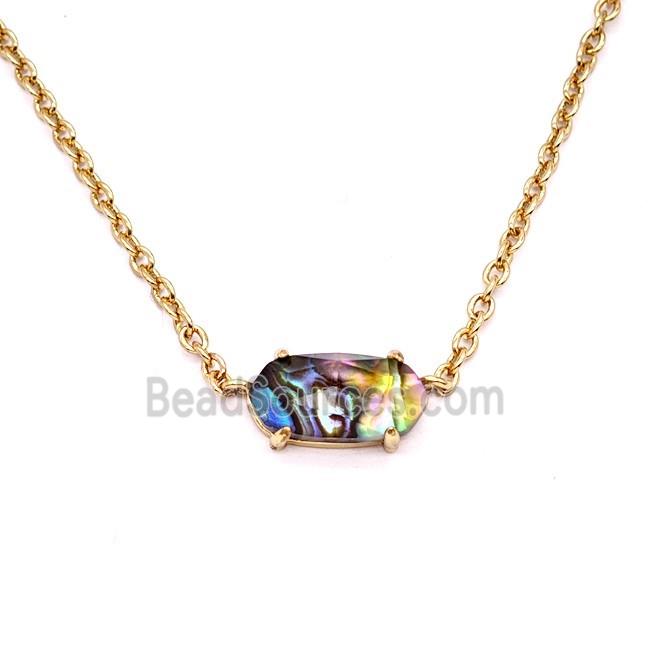 Abalone Shell Copper Necklace Gold Plated