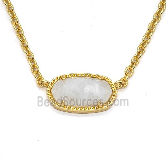 Clear Quartz Copper Necklace Gold Plated