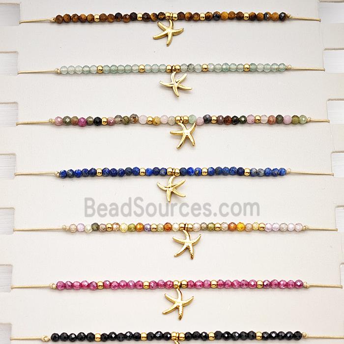 Gemstone Bracelet With Starfish Mixed