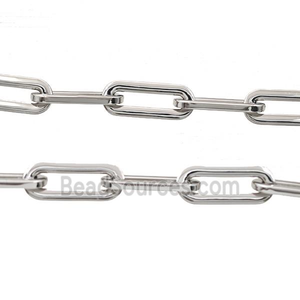 Alloy Paperclip Chain Platinum Plated