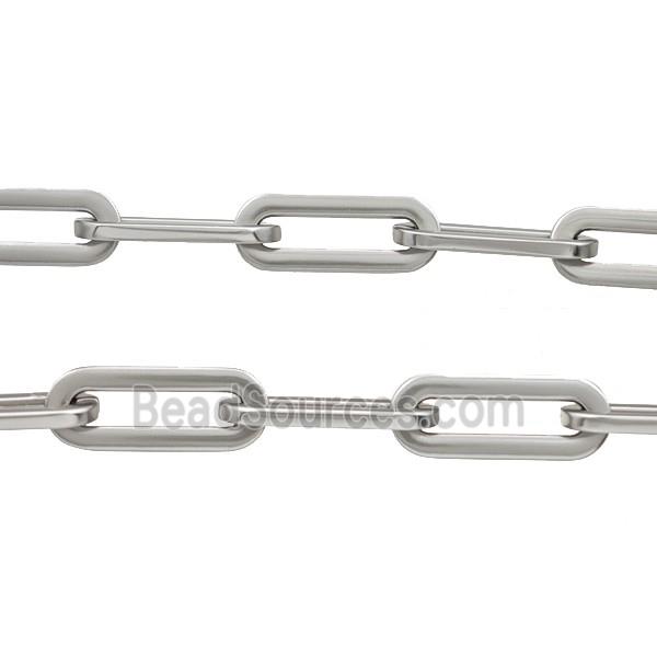 Alloy Paperclip Chain Duck Matte Silver