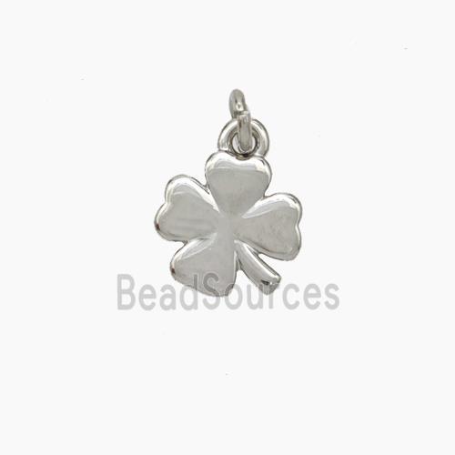 Copper Clover Pendant Platinum Plated