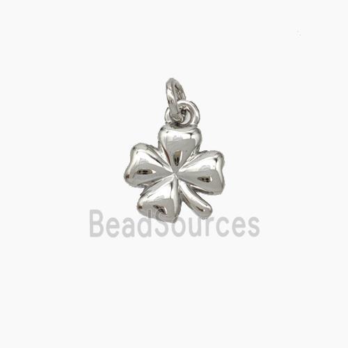 Copper Clover Pendant Platinum Plated