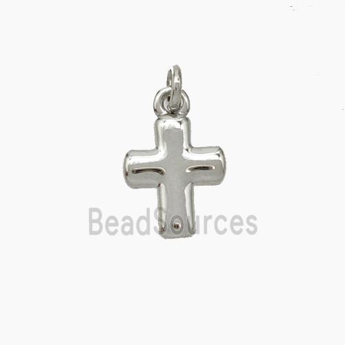 Copper Cross Pendant Platinum Plated