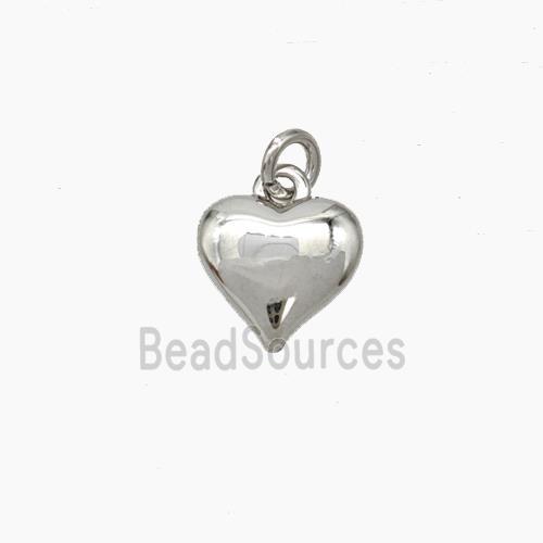 Copper Heart Pendant Platinum Plated