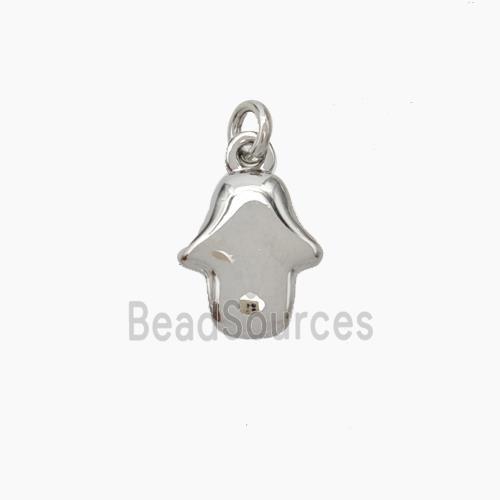 Copper Hand Pendant Platinum Plated