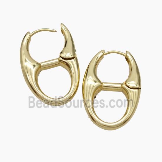Copper Latchback Earrings Gold Plated