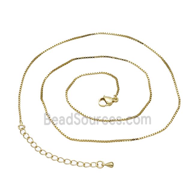 Copper Box Necklace Chain Gold Plated