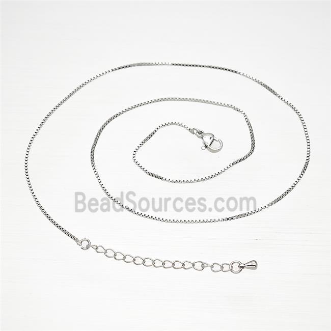 Copper Box Necklace Chain Platinum Plated