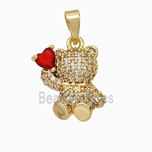 gemstone pendant pave zircon, gold plated