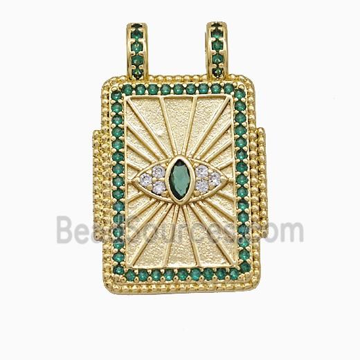 Copper Pendant Pave Zircon, Gold Plated