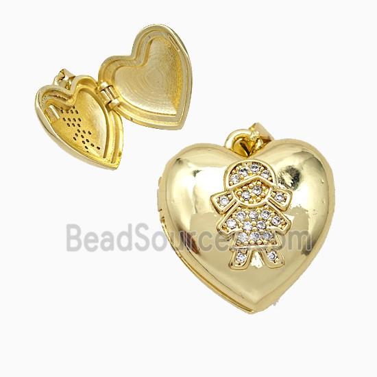 Copper Photo Frame Pendant, 18K Gold Plated