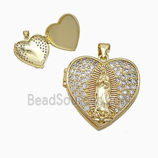 Copper Photo Frame Pendant, 18K Gold Plated