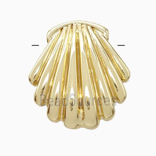 Copper Scallop Shell Pendant Gold Plated
