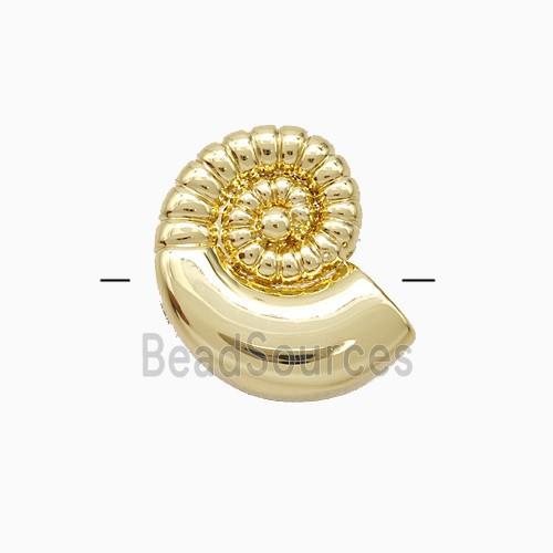 Copper Spiral Shell Pendant Gold Plated