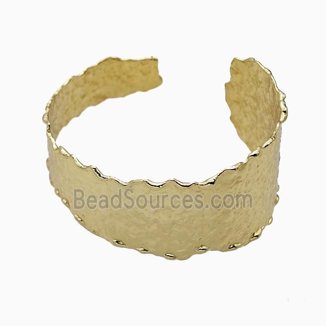 Copper Bangle Hammered Gold Plated