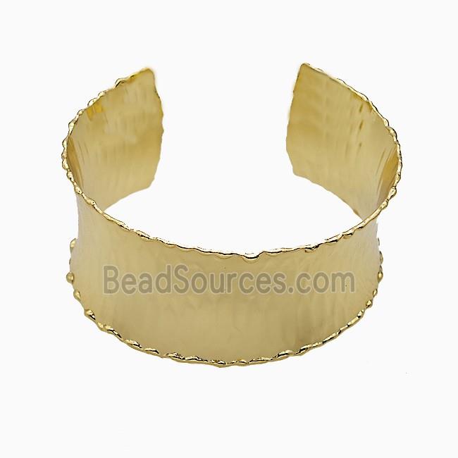 Copper Bangle Hammered Gold Plated