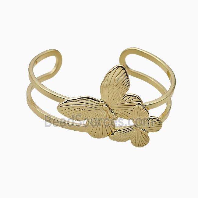 Copper Butterfly Bangle Gold Plated