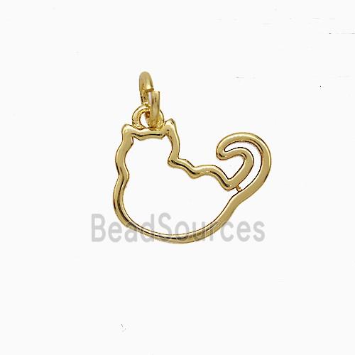Copper Cat Pendant Gold Plated